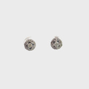 Diamond Stud Earrings set in Sterling Silver