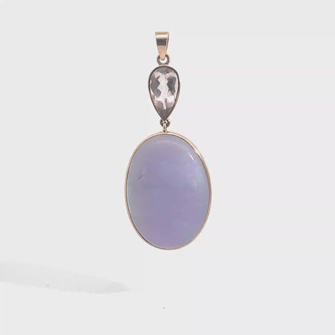 Lavender Jade and Morganite Pendant