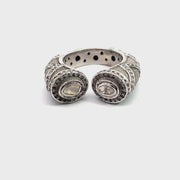Diamond Disconnected style Ring in Sterling Silver, Size 8.25