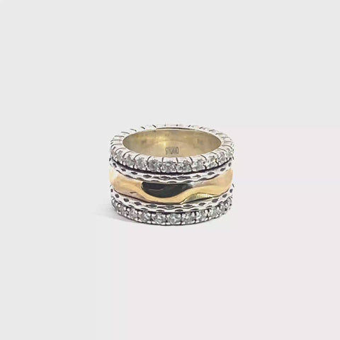 STYLIANO Ring in 9K Gold and Sterling Silver Ring