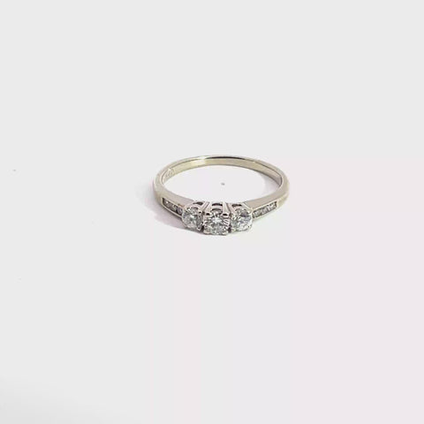 14K White Gold Diamond Ring