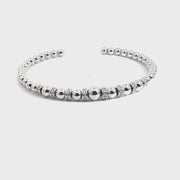 Silver Bead and Diamond Bracelet