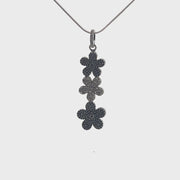 Spinel and Pave Diamond Pendant on 18" Sterling Silver Chain