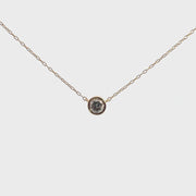 Diamond Solitaire Pendant Necklace in 14K Yellow Gold-Plated Sterling Silver, Size 18"