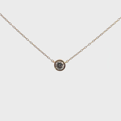 Diamond Solitaire Pendant Necklace in 14K Yellow Gold-Plated Sterling Silver, Size 18"