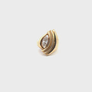 Gold Swirl Ring with Cubic Zirconia