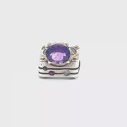 Amethyst Ring in Sterling Silver with 14K Gold Accents