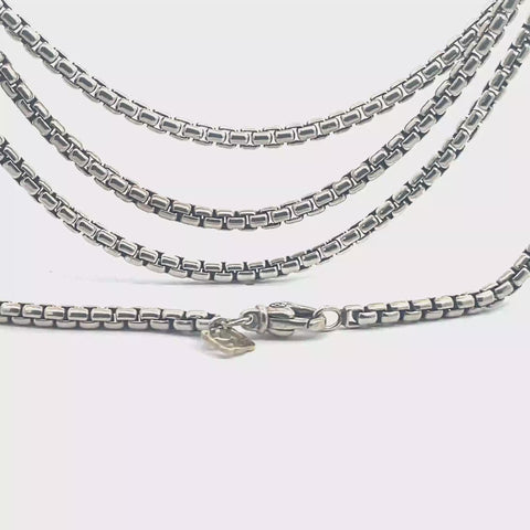 DAVID YURMAN Sterling Silver with 14K Gold Accent Box Chain Necklace