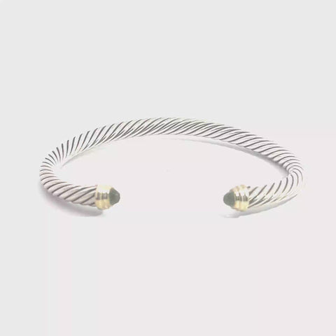 DAVID YURMAN Classic Cable Cuff with Peridot, Gold Accents