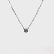 Diamond Solitaire Pendant and Sterling Silver Chain, 18"