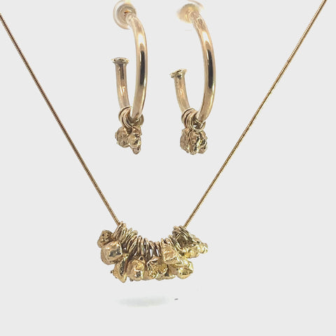 Golden Nugget Earrings and Pendant in gold-plated Sterling Silver