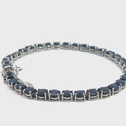 Sapphire Tennis Bracelet in Sterling Silver, Size 7"