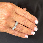 Eternity Band in 14K White Gold with White Topaz, Size 7.5