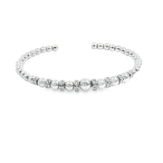 Silver Bead and Diamond Bracelet