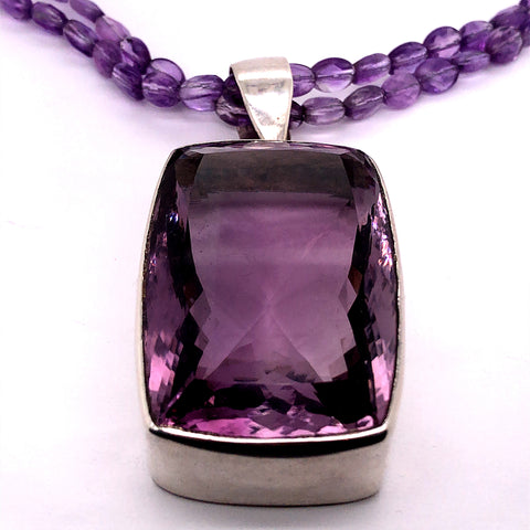 237 Ct Amethyst Pendant and Necklace, 15"-17"