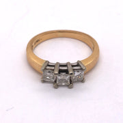 3 across Diamond Engagement Ring