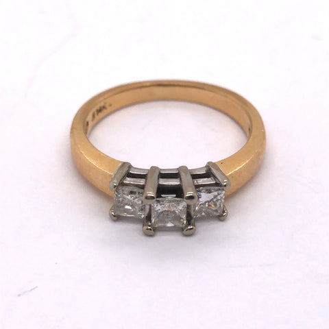 3 across Diamond Engagement Ring