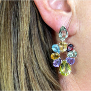 Drop Earrings in Sterling Silver with semi precious gemstones