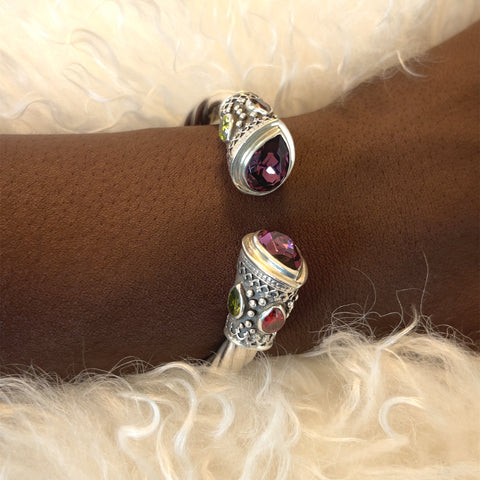 Sterling Silver Cuff with Amethyst