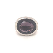 Ring in Sterling Silver with Purple Amethyst and Cubic Zirconia, Size 8