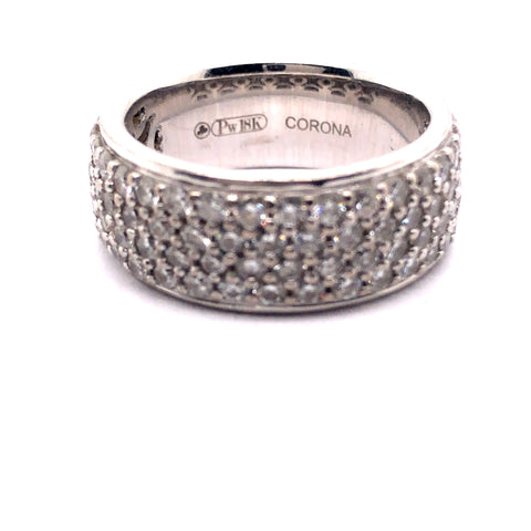 Pave set Diamond Ring in 18K White Gold
