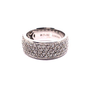 Corona pave set Diamond Ring in 18K White Gold, Size 5.5