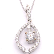 Diamond Pendant set in 18K White Gold with 14K White Gold Chain, 18"
