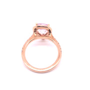 Ring in 14K Rose Gold with Pink Sapphire and Diamonds, Size 7.0