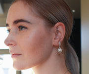 2.02 Ct Diamond Cluster Drop Earrings in 18K White Gold