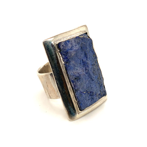 Ring in Sterling Silver with Lapis Lazuli, Size 7.5