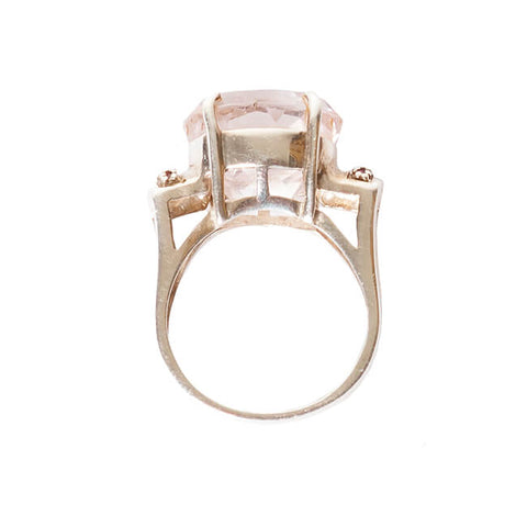 Ring in Sterling Silver with Pale Lavender Kunzite and Rubies, Size 7