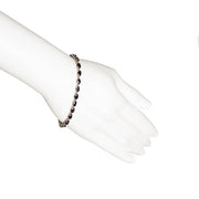 Tennis Bracelet in Sterling Silver with Sapphires, Size 7.5"