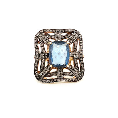 Victorian blue Topaz Ring
