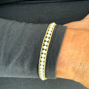Bracelet in 14K Yellow Gold with Pearls, 7.25"
